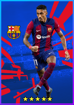 Raphinha (RWF, rating 82) - FC Barcelona Selection 11 Dec '23 card