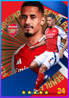 William Saliba (CB, rating 85) - Arsenal FC Pack 24 Oct '24 card
