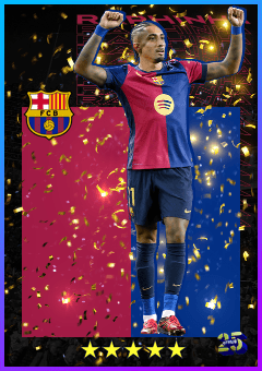 Raphinha (LWF, rating 84) - Champions Campaign 24-25 FC Barcelona card