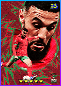 Noussair Mazraoui (LB, rating 81) - National Team Selection Morocco Jun '26 card
