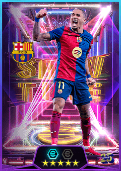 Raphinha (LMF, rating 85) - Spanish League 24-25 Season's Best card