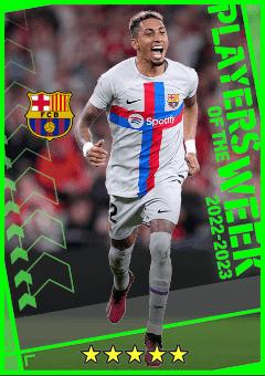 Raphinha (RWF, rating 93) - POTW 16 Mar '23 card