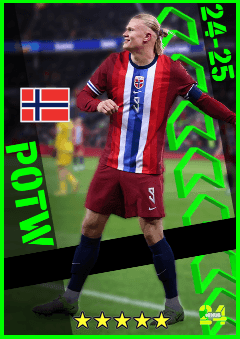Erling Haaland (CF, rating 96) - POTW National Teams 21 Nov '24 card