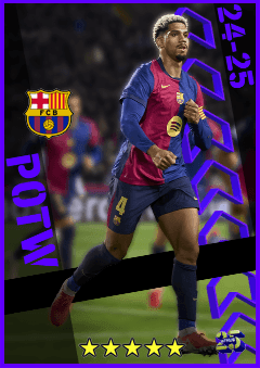 Ronald Araújo (CB, rating 95) - POTW European Club Championship 6 Feb '25 card