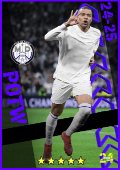 Kylian Mbappé (CF, rating 97) - POTW European Club Championship 27 Feb '25 card