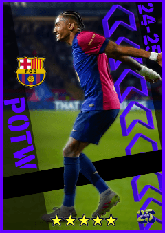 Raphinha (LMF, rating 95) - POTW European Club Championship 24 Apr '25 card