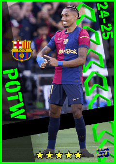 Raphinha (LMF, rating 95) - POTW 15 May '25 card