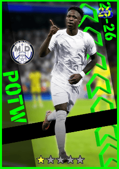 Vinícius Júnior (LWF, rating 97) - POTW 9 Oct '25 card
