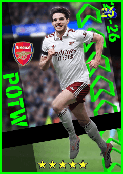 Declan Rice (CMF, rating 97) - POTW 6 Nov '25 card