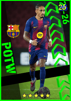 Raphinha (AMF, rating 96) - POTW 18 Dec '25 card