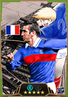 Eric Cantona (CF, rating 85) - National Attackers feat. Captain Tsubasa card